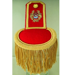 Epaulette Red / Gold Fringe with Hand Embroidered Logo